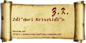 Zádori Krisztián névjegykártya